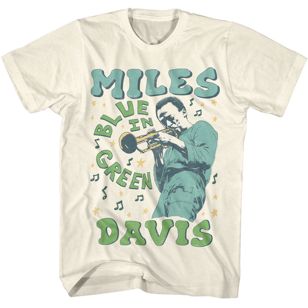 MILES DAVIS Eye-Catching T-Shirt, Blue in Green