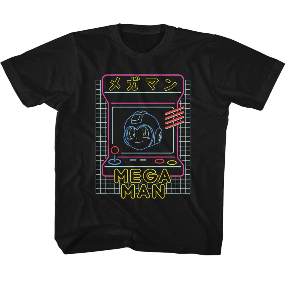 MEGA MAN Eye-Catching T-Shirt, MEGA MAN NEON ARCADE