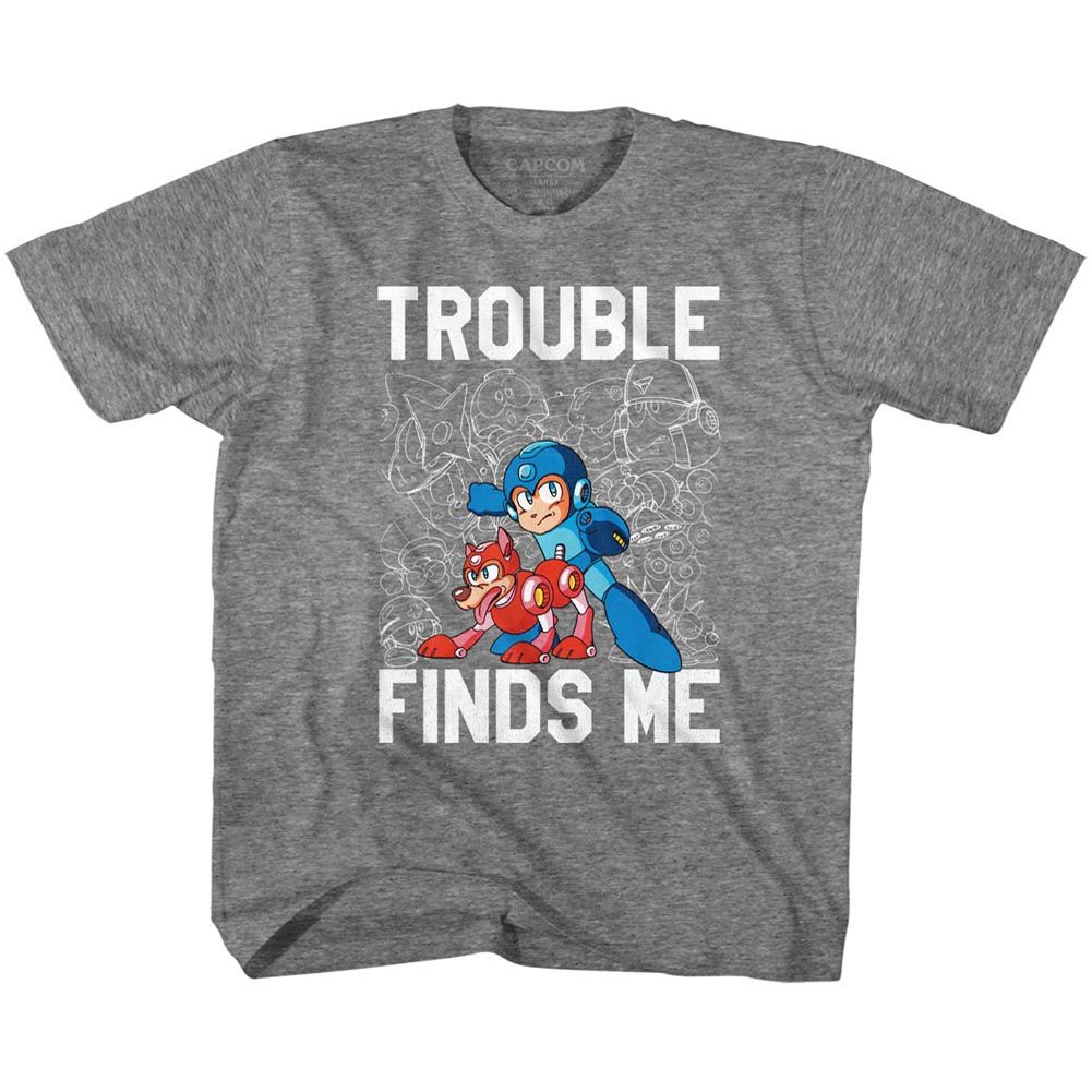 MEGA MAN Eye-Catching T-Shirt, TROUBLE