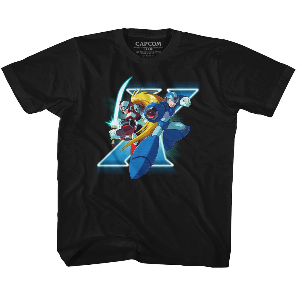 MEGA MAN Eye-Catching T-Shirt, X AND ZERO