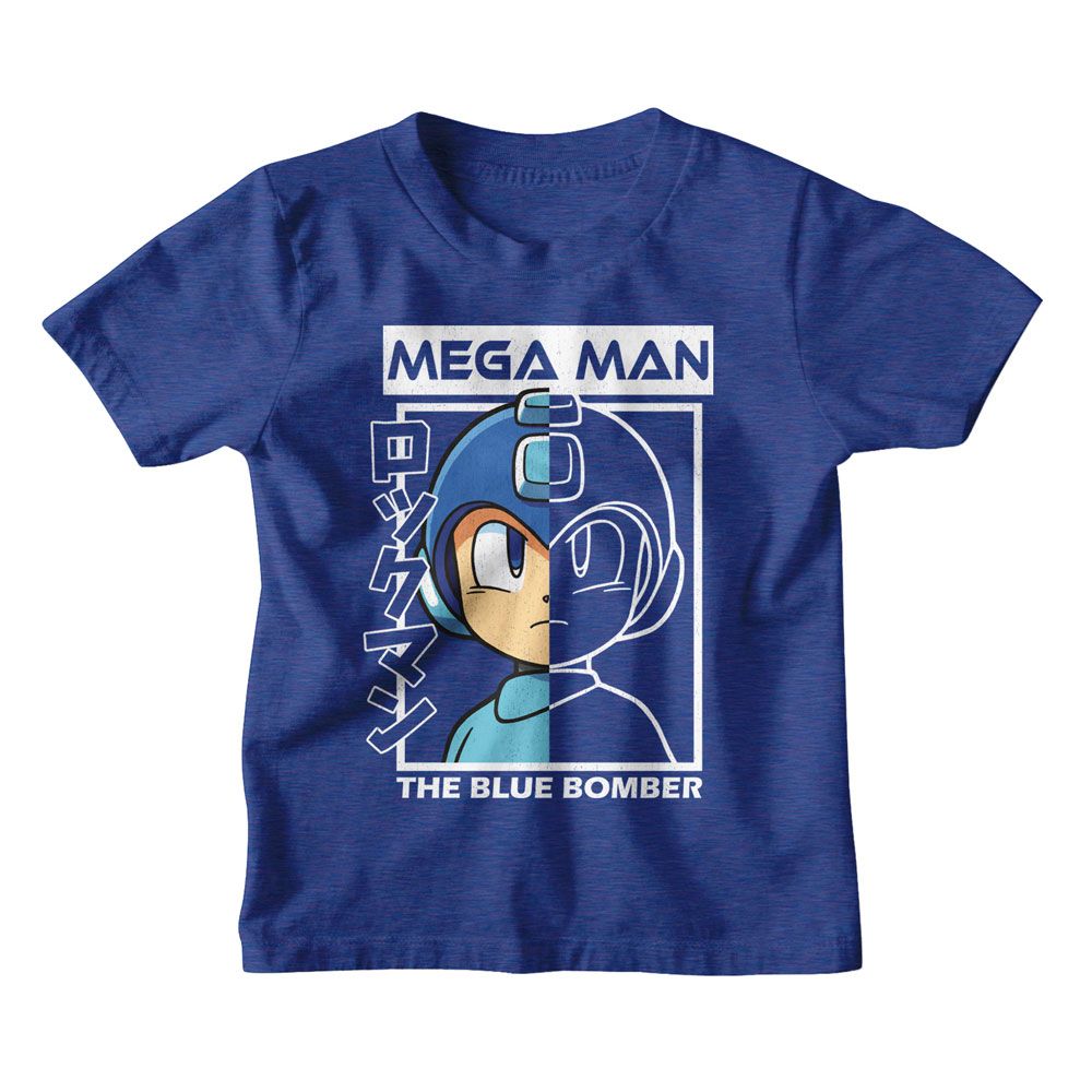 MEGA MAN Eye-Catching T-Shirt, HALF COLOR HALF OUTLINE