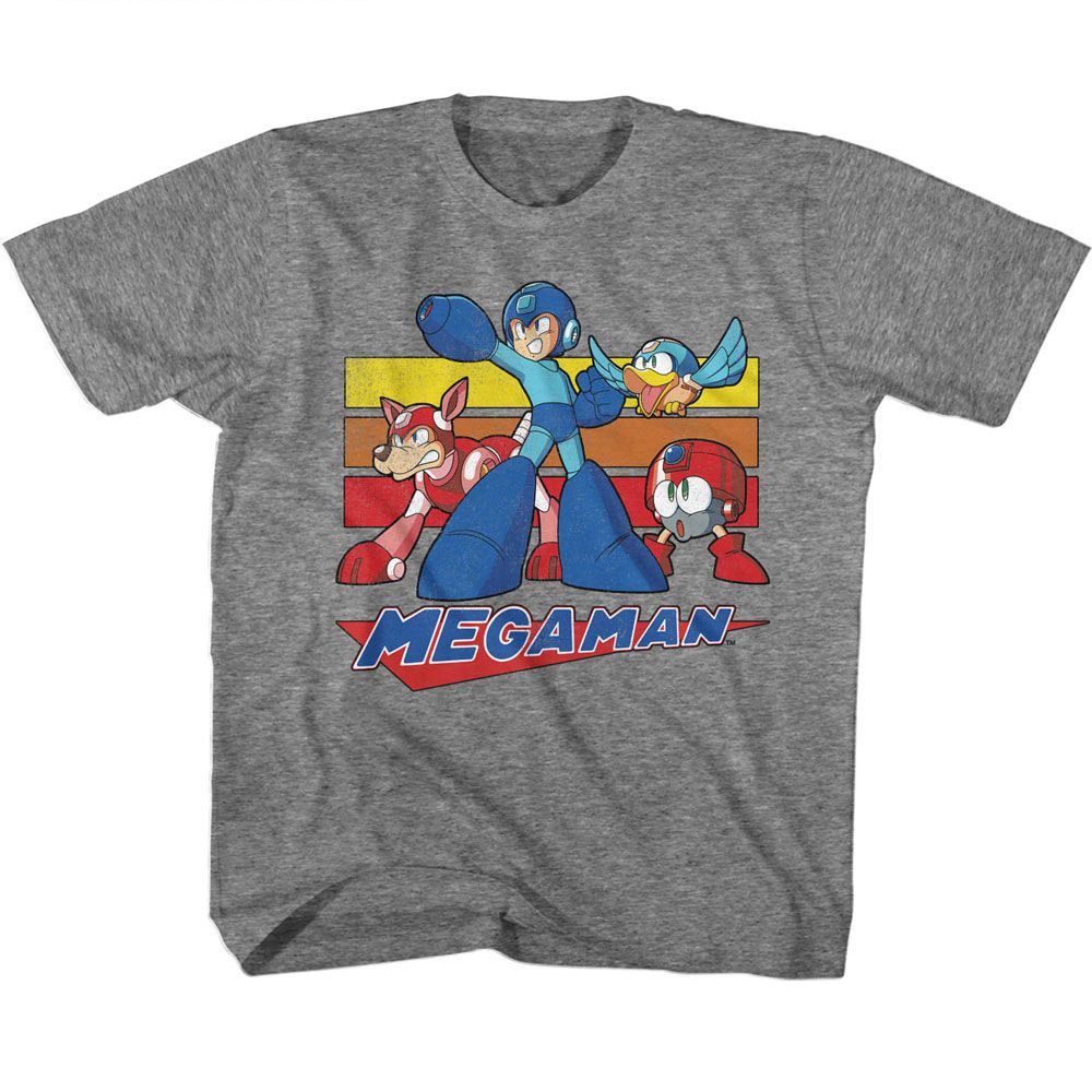 MEGA MAN Kids T-Shirt, MEGA MAN MULTI COLOR RECTANGLES