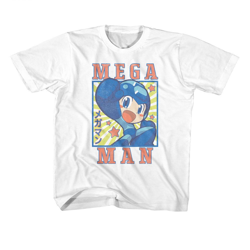 MEGA MAN Kids T-Shirt, MEGA MAN SQUARE AND STARS