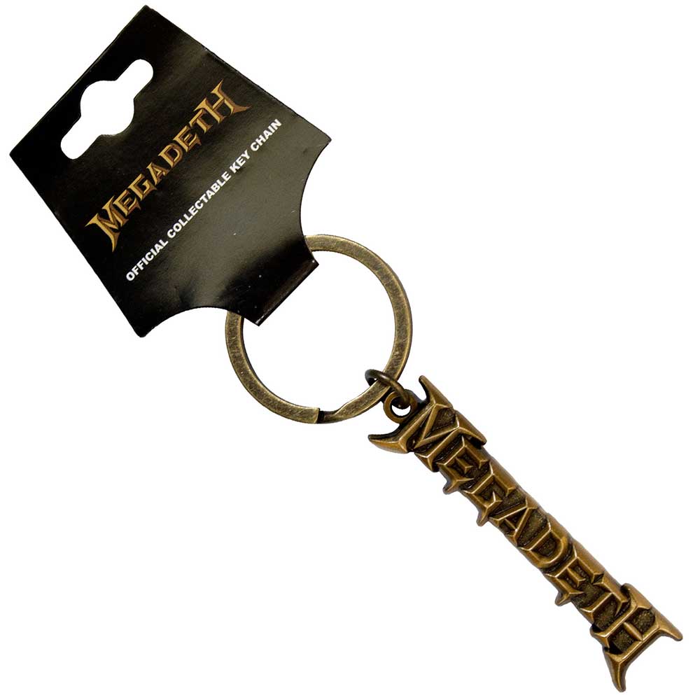 MEGADETH Keychain, Gold Logo V2