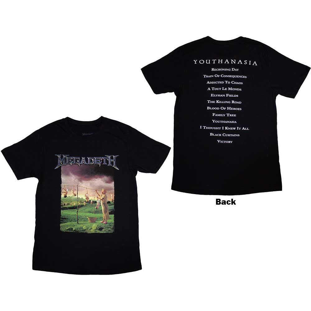 MEGADETH Attractive T-Shirt, Youthanasia Tracklist