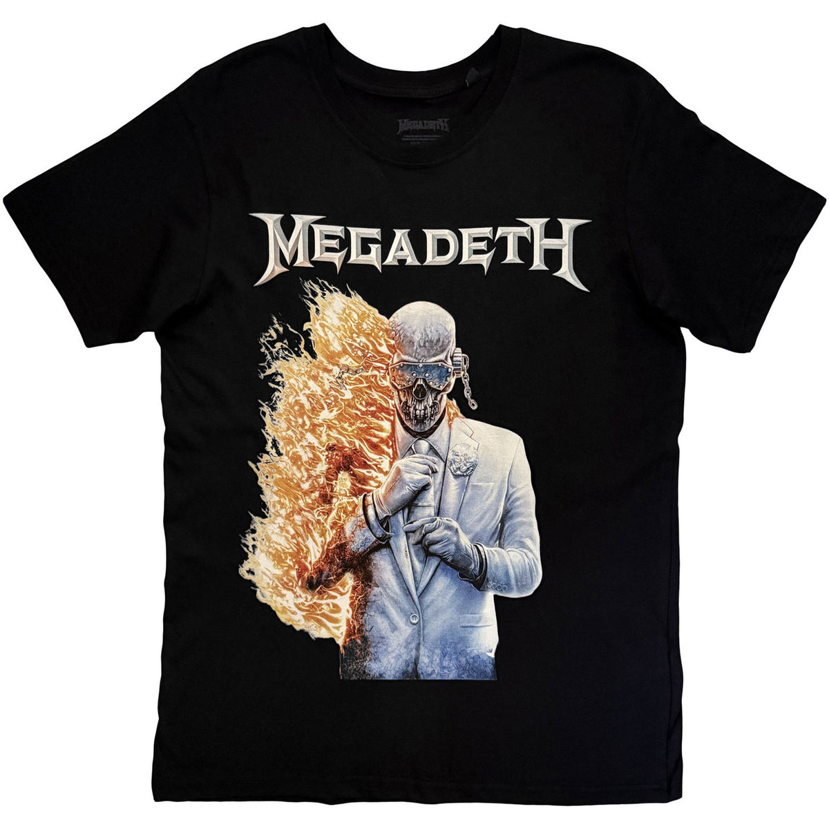 MEGADETH Attractive T-Shirt, White Album Vic Flame