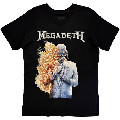 MEGADETH Attractive T-Shirt, White Album Vic Flame