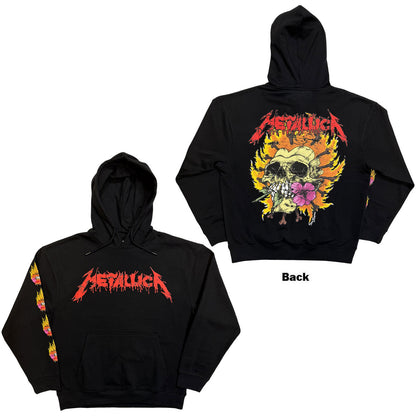 METALLICA Attractive Hoodie, Flower Skull