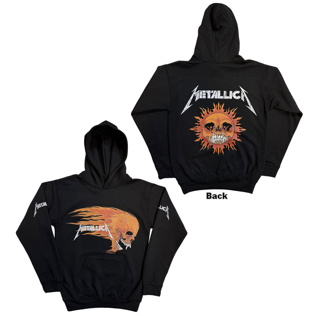 METALLICA Attractive Hoodie, Flaming Skull