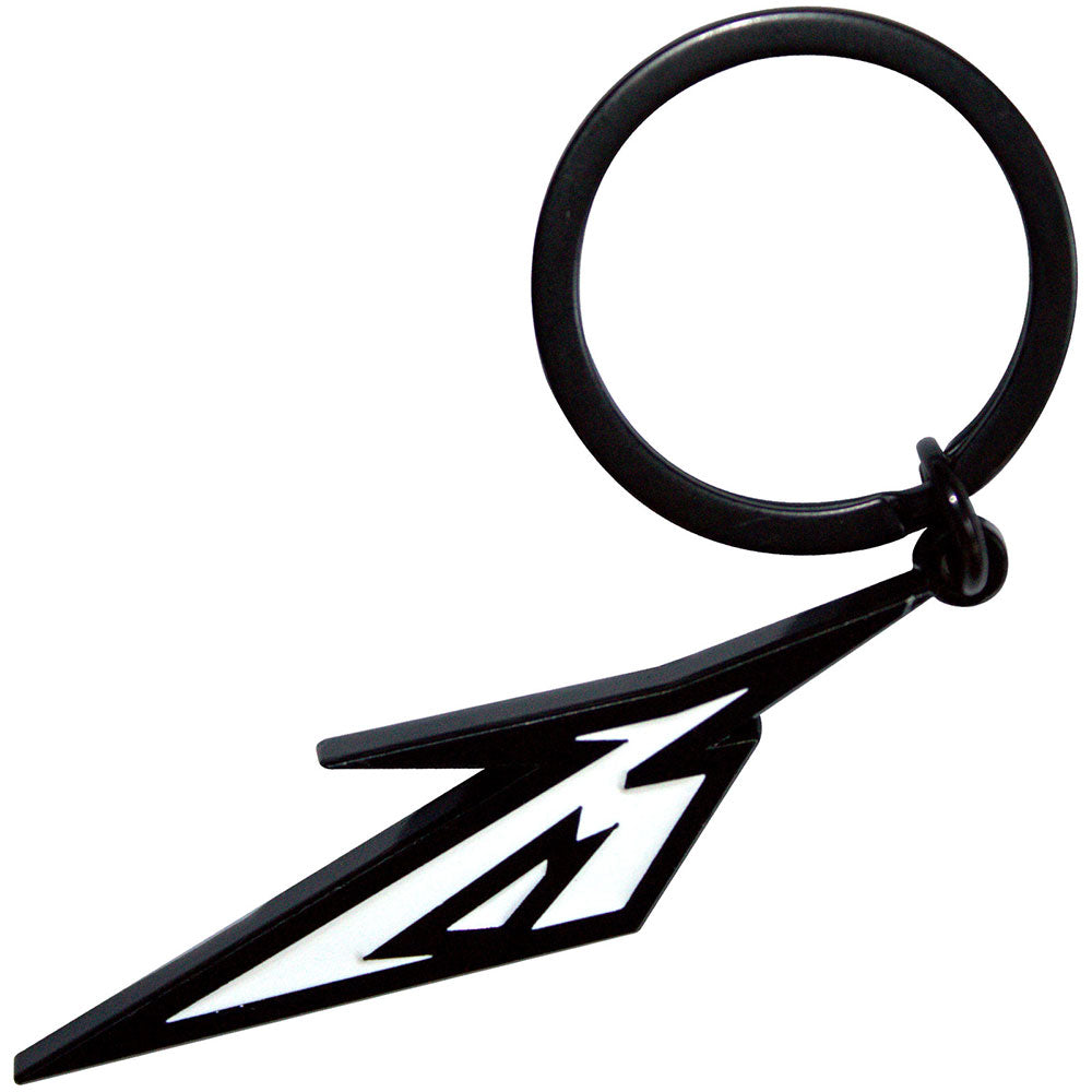 METALLICA Keychain, Black &amp; White M Logo