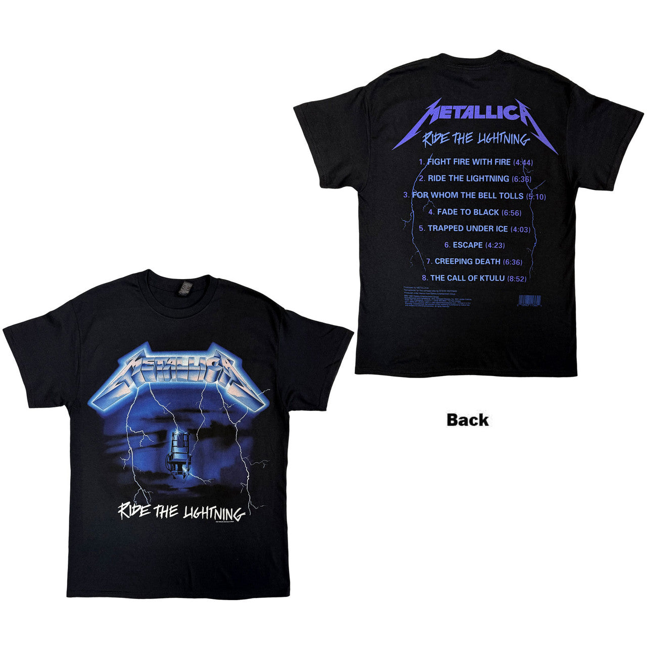 METALLICA Attractive T-Shirt, Ride the Lightning Tracks
