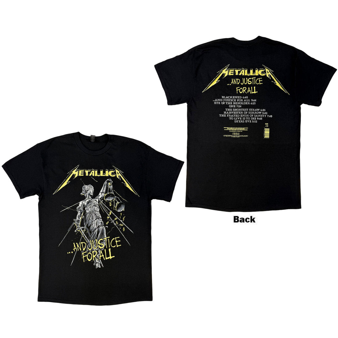 METALLICA Attractive T-Shirt, and Justice for All Tracks