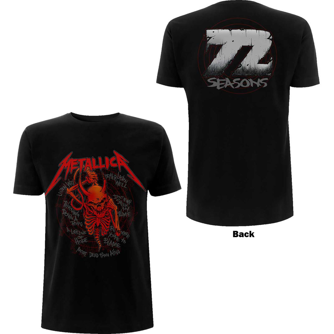 METALLICA Attractive T-shirt, Skull Screaming Red 72 Seasons