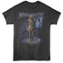 Black t-shirt with Megadeth graphic design on a white background