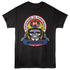 Black t-shirt with Megadeth graphic design featuring a helmeted skull and text.
