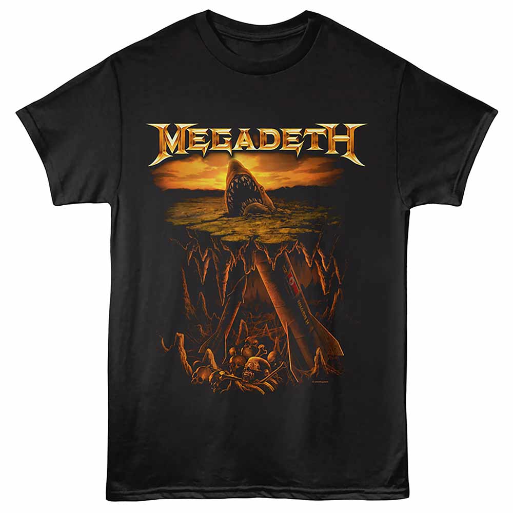 MEGADETH Eye-Catching T-Shirt, SHARK NUKES