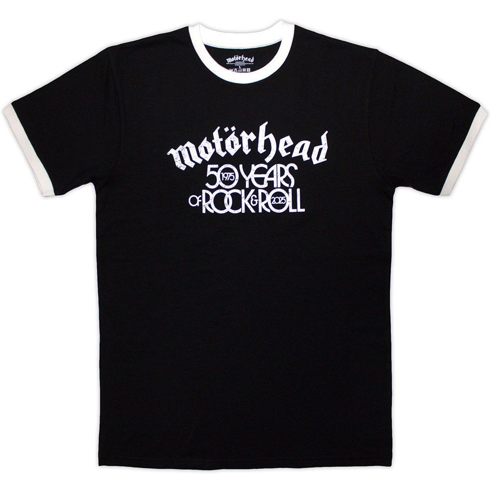 MOTORHEAD Attractive T-Shirt, 50 Years Text Lock Up