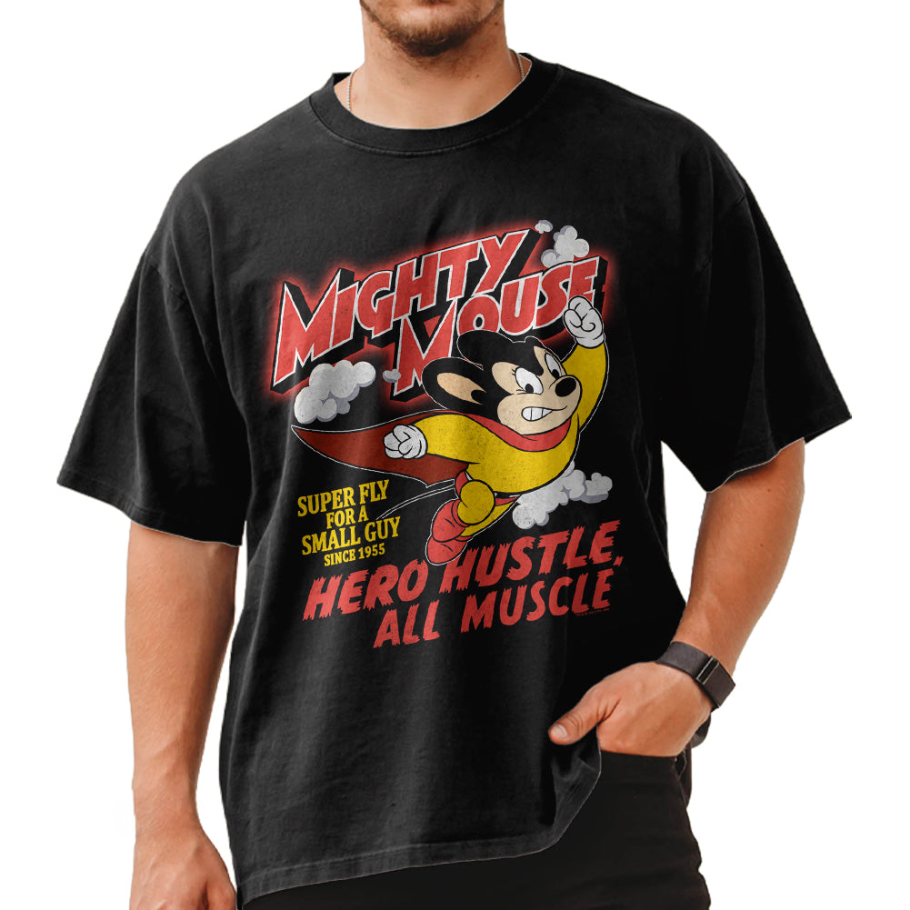 MIGHTY MOUSE Oversized T-Shirt, HERO HUSTLE
