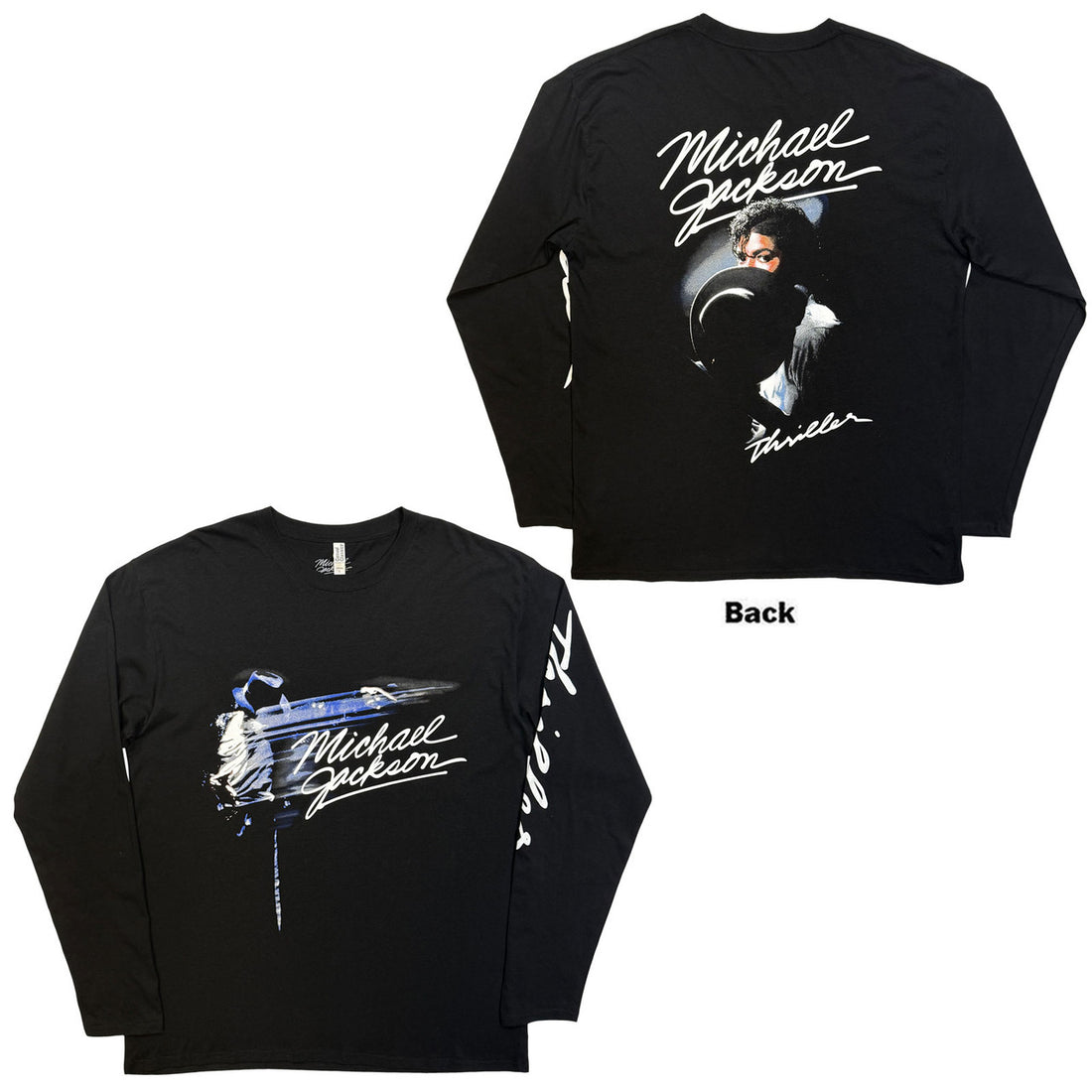 MICHAEL JACKSON Long Sleeve T-Shirt, Hat Poses