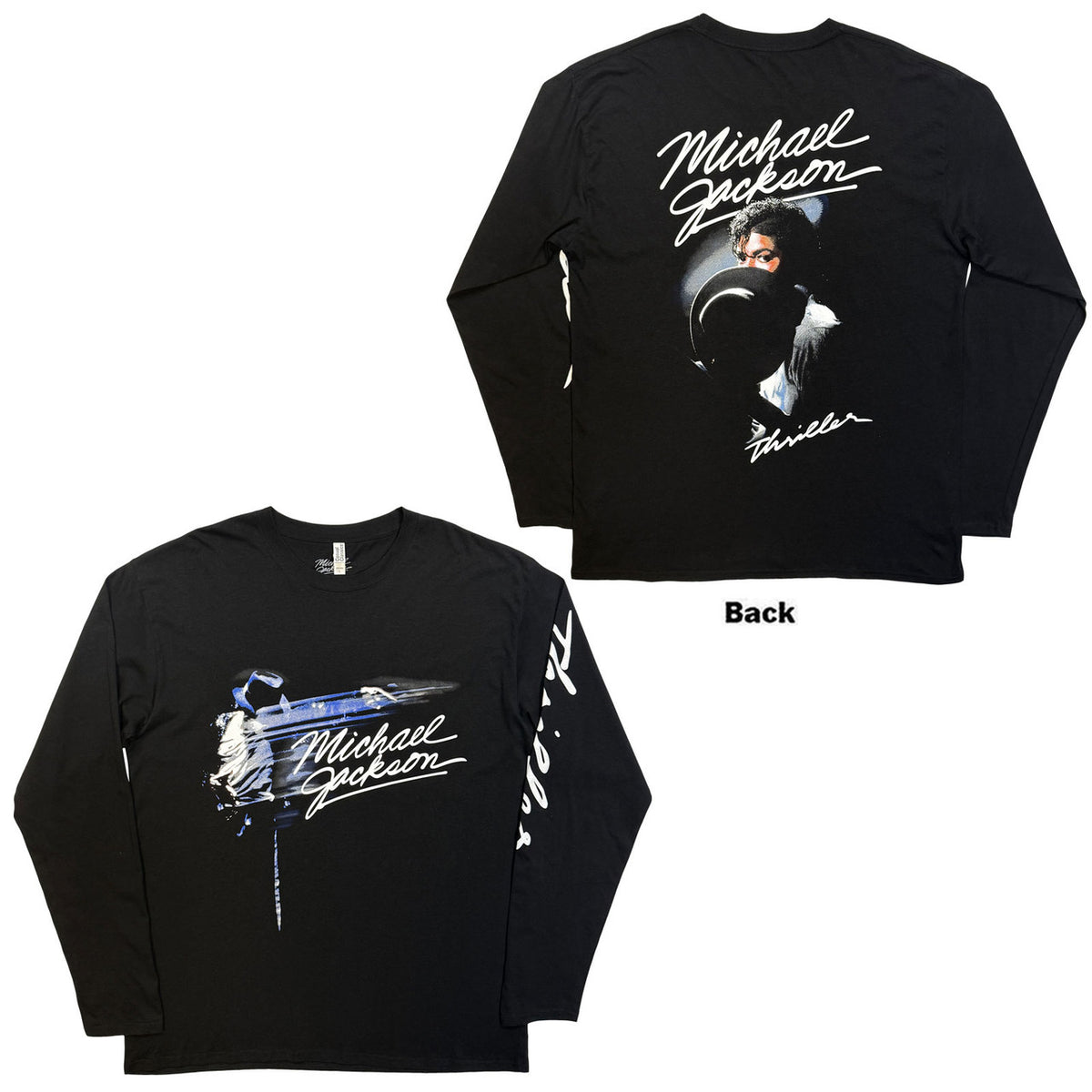 MICHAEL JACKSON Long Sleeve T-Shirt, Hat Poses