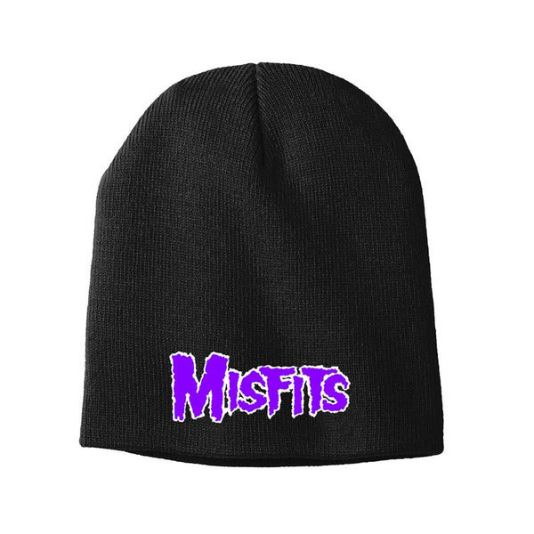 MISFITS Powerful Beanie Hat, Purple Logo