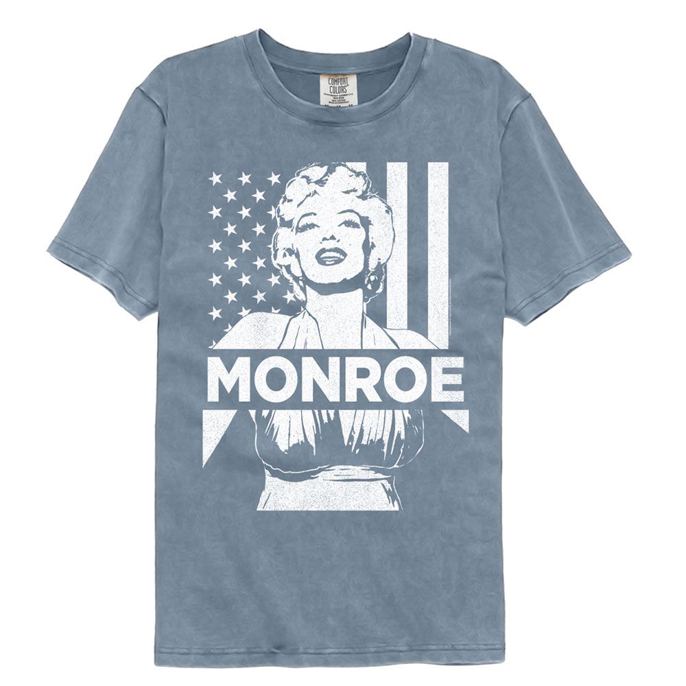 MARILYN MONROE Garment Dye T-Shirt, US Flag