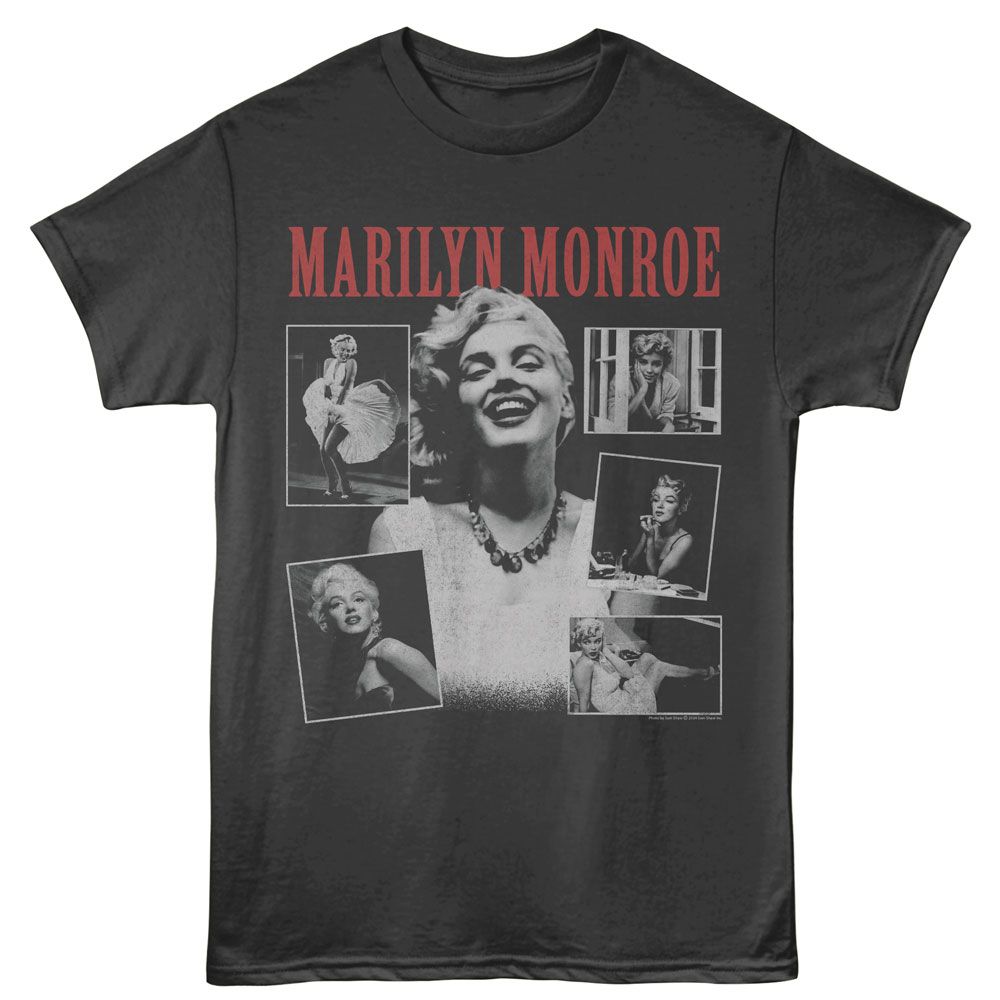 MARILYN MONROE Eye-Catching T-Shirt, COLLAGE WITH COLOR LOGO