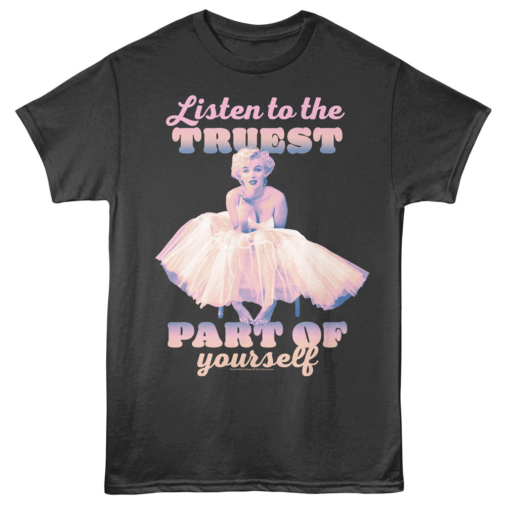 MARILYN MONROE Eye-Catching T-Shirt, LISTEN TO THE TRUEST