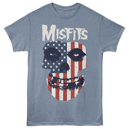 Blue t-shirt with a skull design and &