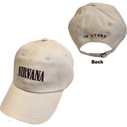 NIRVANA Baseball Cap, Text Logo In Utero