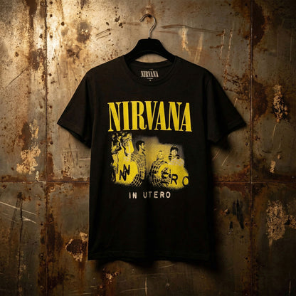 NIRVANA Carbon T-Shirt, In Utero Band Photo