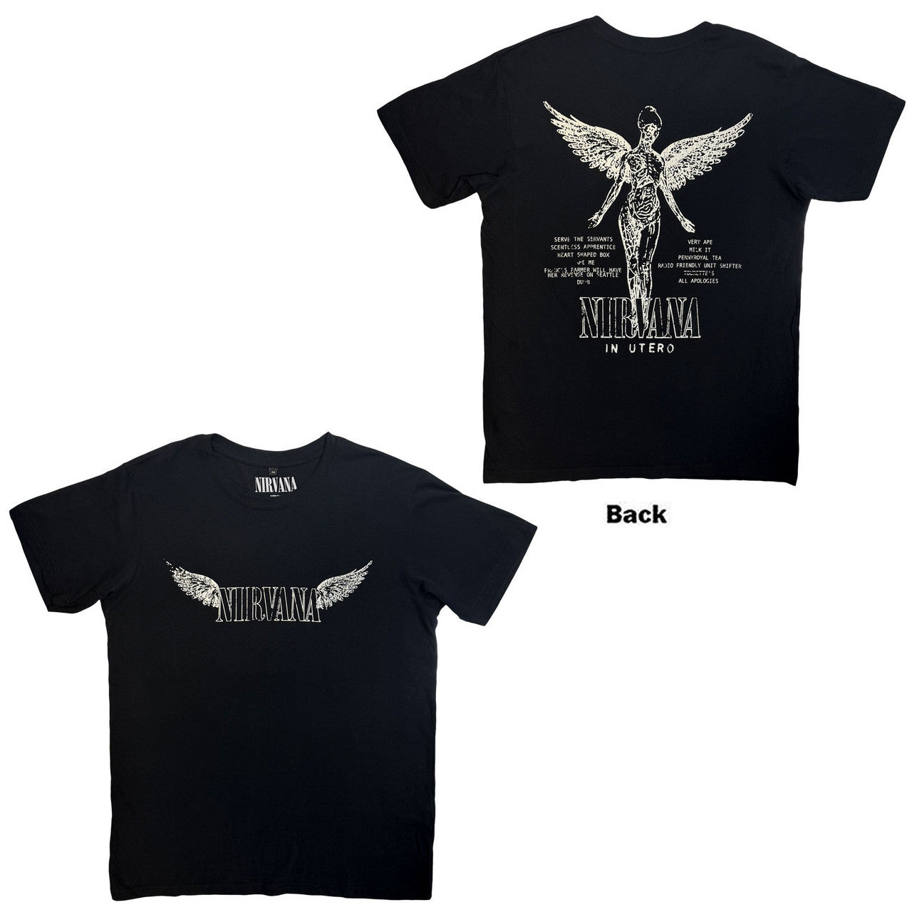 NIRVANA Carbon T-Shirt, In Utero Tracklist