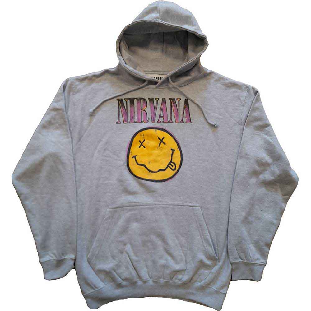 NIRVANA Attractive Hoodie, Xerox Happy Face Pink