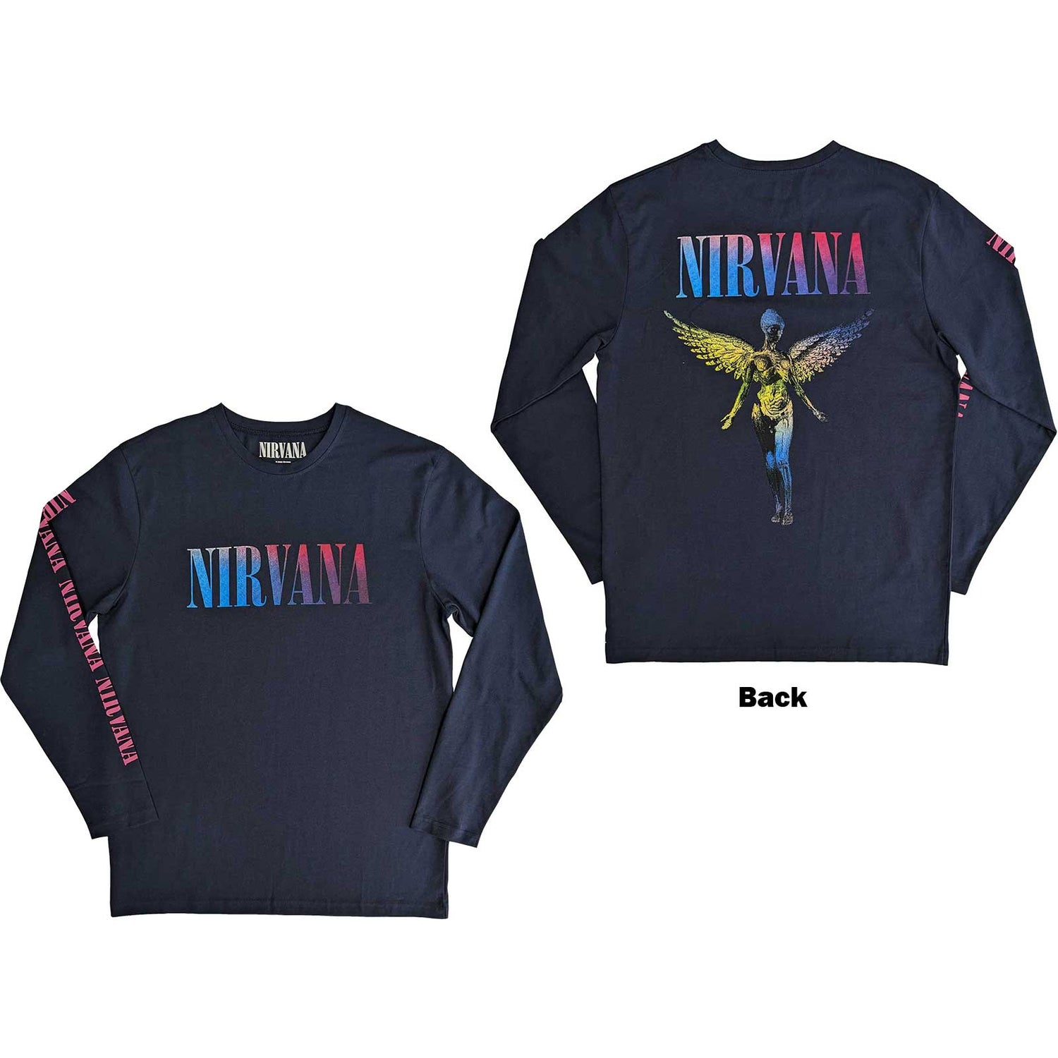 NIRVANA Long Sleeve T-Shirt, Angelic Gradient