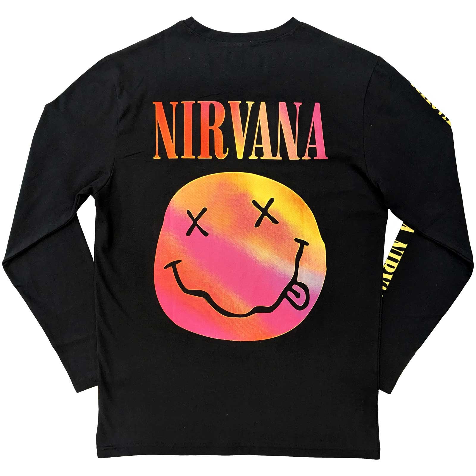 NIRVANA Long Sleeve T-Shirt, Gradient Happy Face