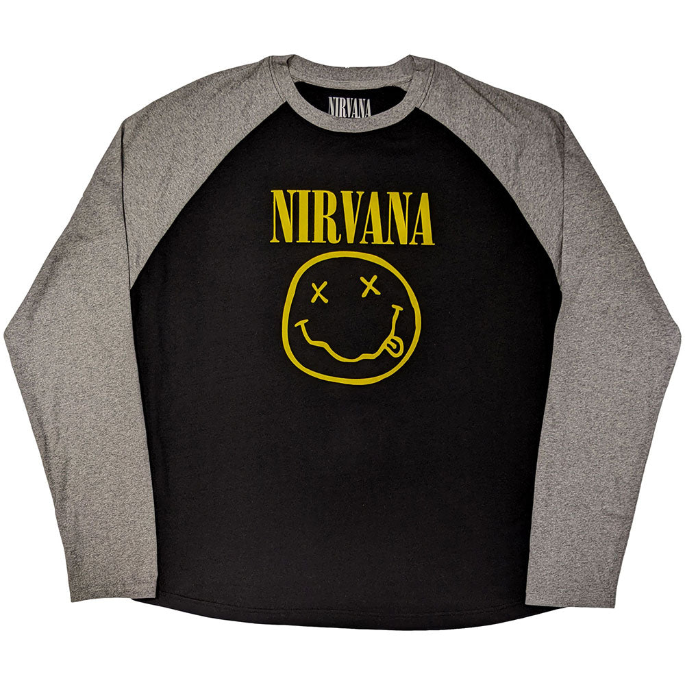 NIRVANA Attractive Raglan, Yellow Happy Face