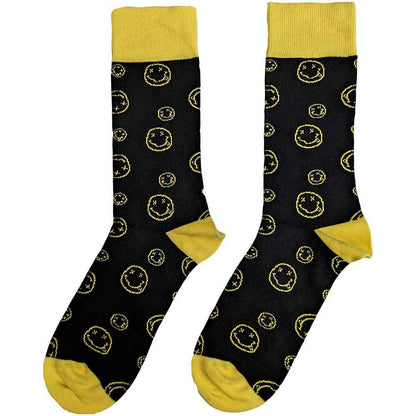 NIRVANA Unisex Ankle Socks, Outline Happy Faces