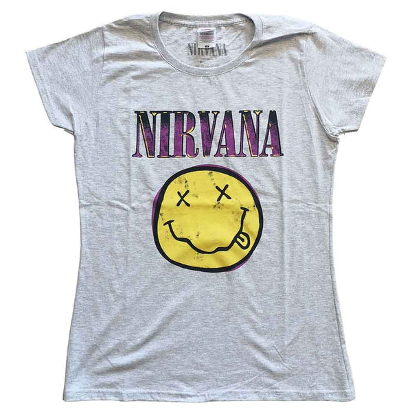NIRVANA Attractive T-Shirt, Xerox Happy Face Pink