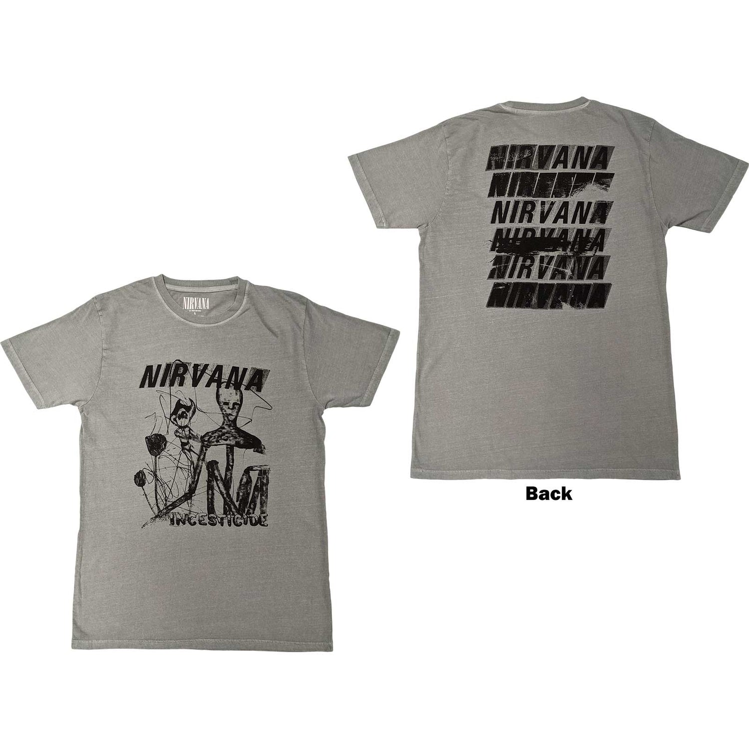 NIRVANA Attractive T-Shirt, Incesticide Stacked Logo