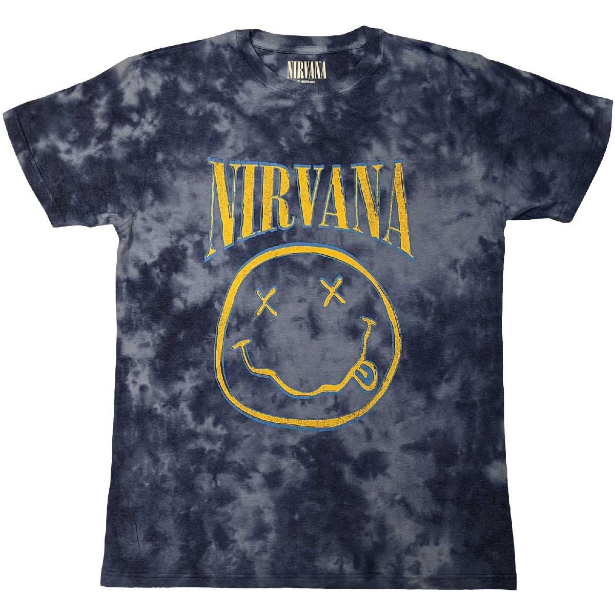 NIRVANA Attractive T-Shirt, Happy Face Blue Stroke