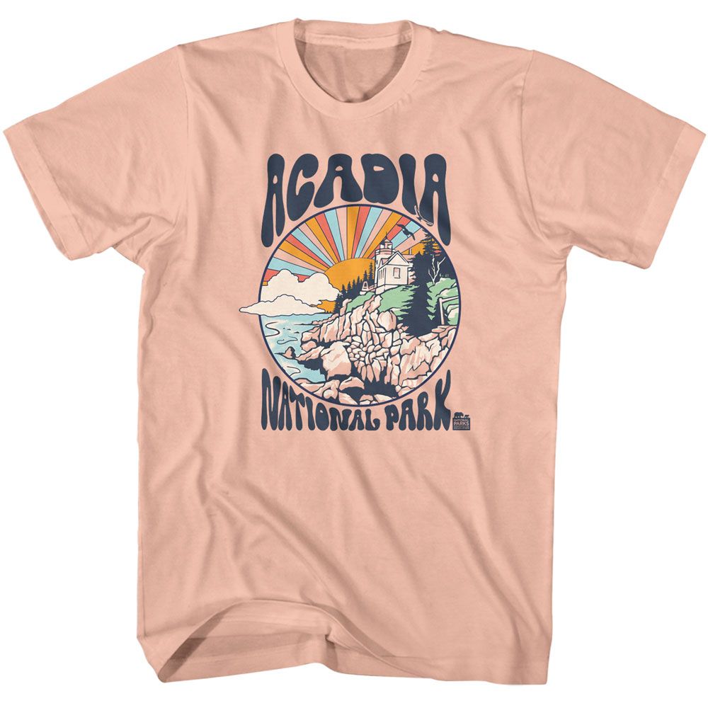 NATIONAL PARKS Eye-Catching T-Shirt, ACADIA COLORFUL SUN