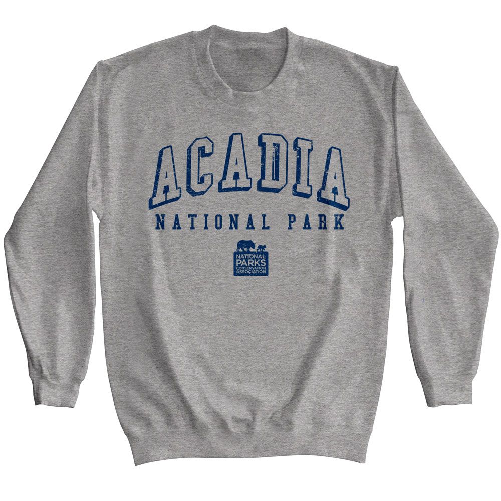 NATIONAL PARKS Eye-Catching SWEATSHIRT, ACADIA NP COLLEGIATE