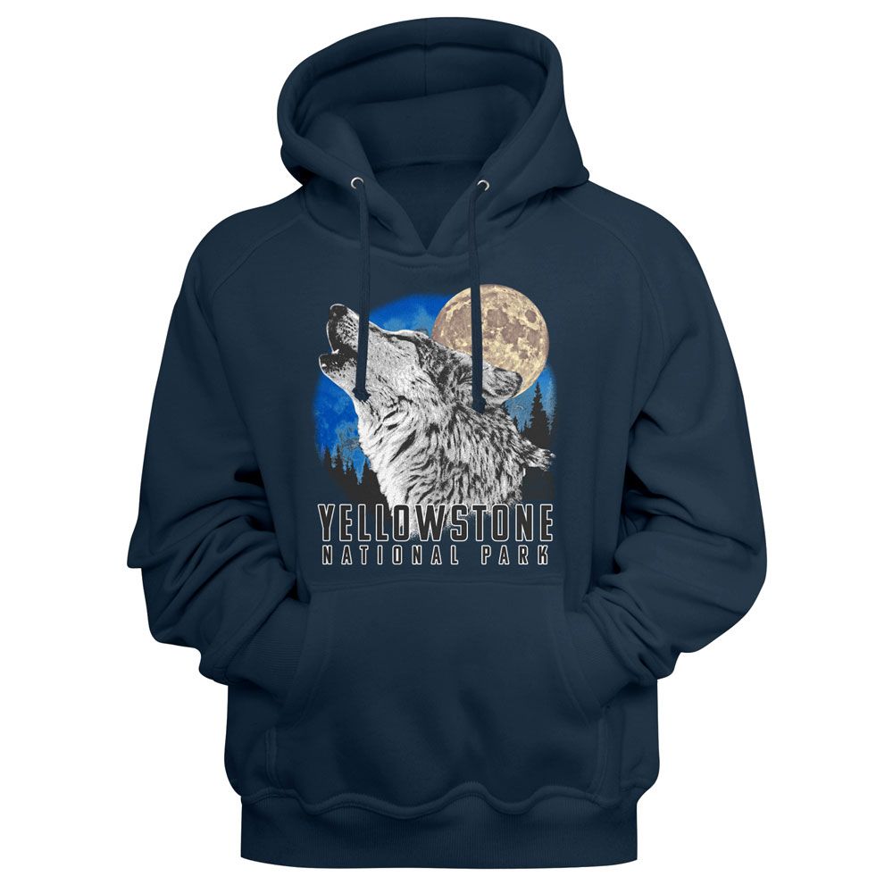 NATIONAL PARKS Eye-Catching HOODIE, YELLOWSTONE WOLF MOON