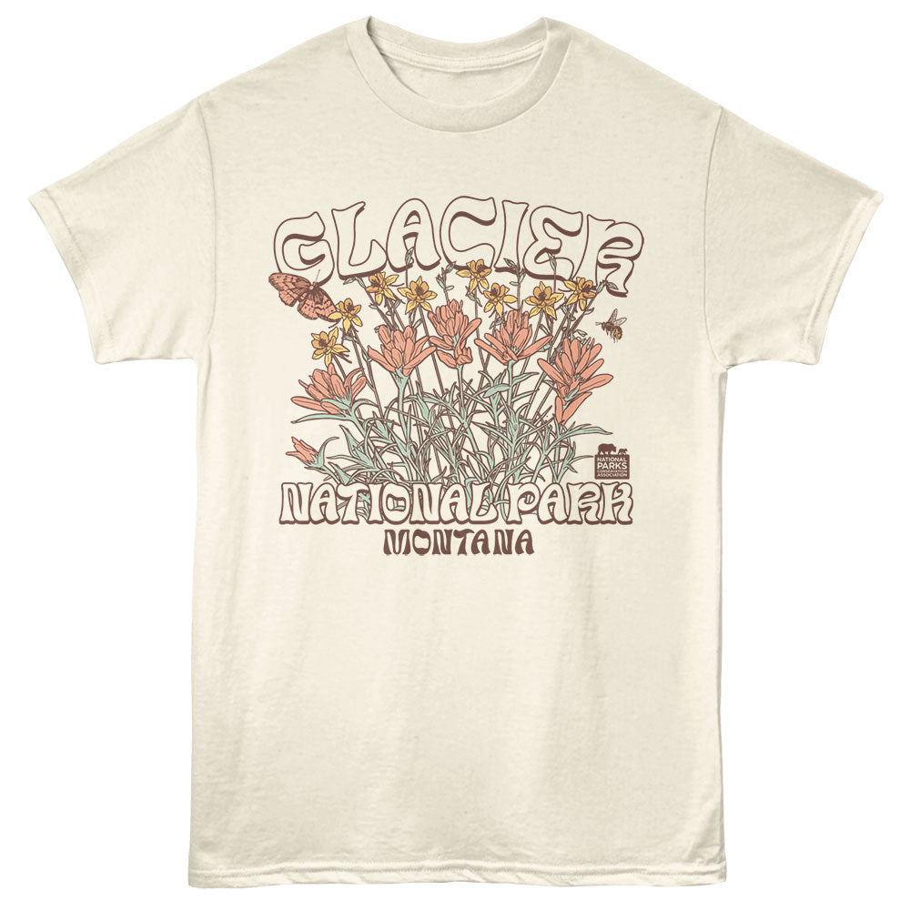 NATIONAL PARKS Eye-Catching T-Shirt, GLACIER FLOWERS 2