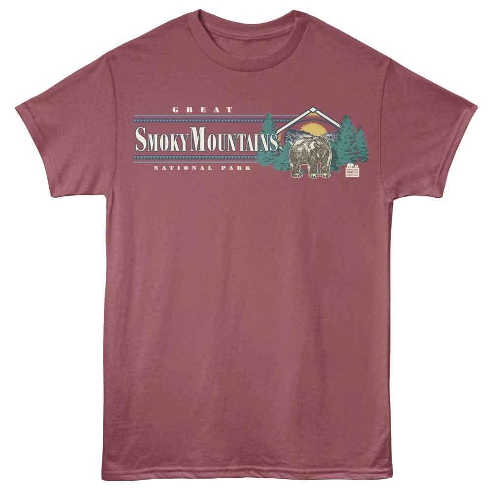 NATIONAL PARKS Eye-Catching T-Shirt, SMOKY MOUNTAIN RETRO