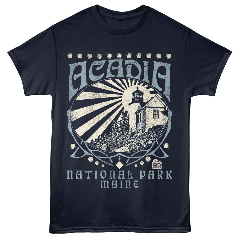 NATIONAL PARKS Eye-Catching T-Shirt, ACADIA SHINING LIGHTHOUSE