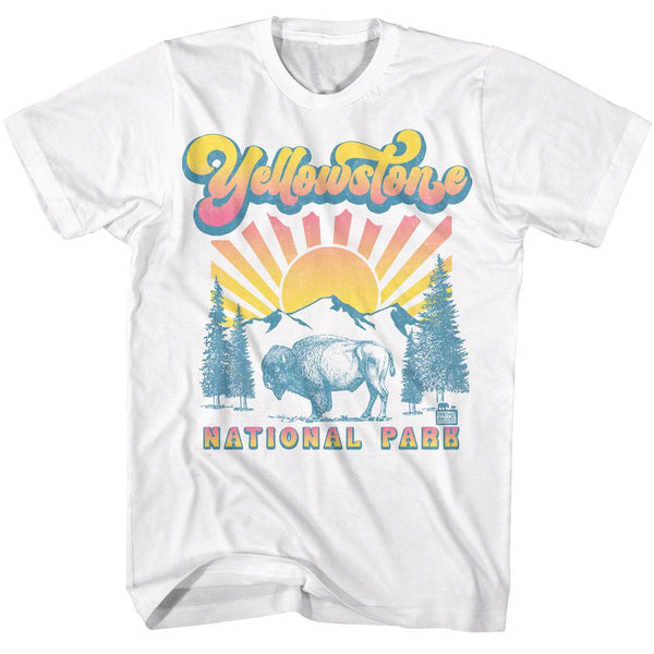 NATIONAL PARKS T-Shirt, Buffalo With Gradient Sun