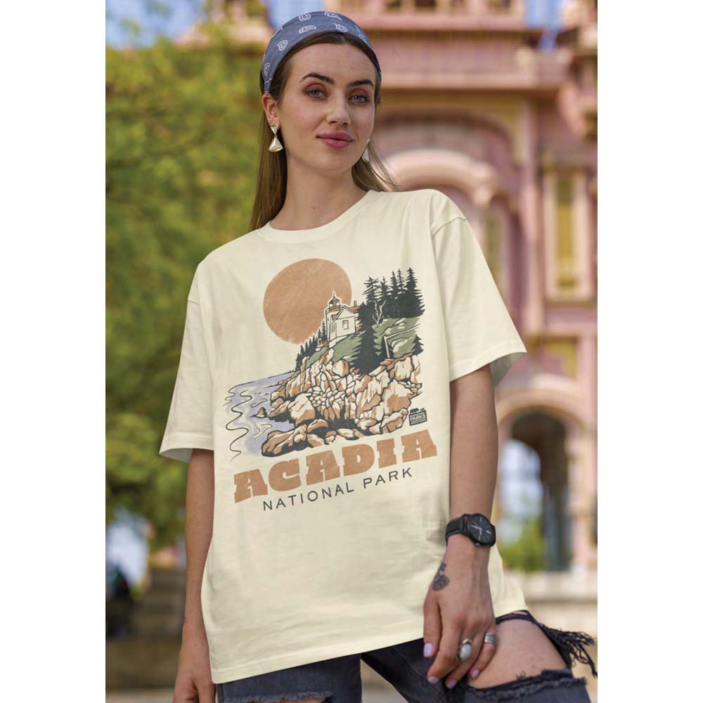 NPCA Eye-Catching T-Shirt, Acadia Drawn Lighthouse