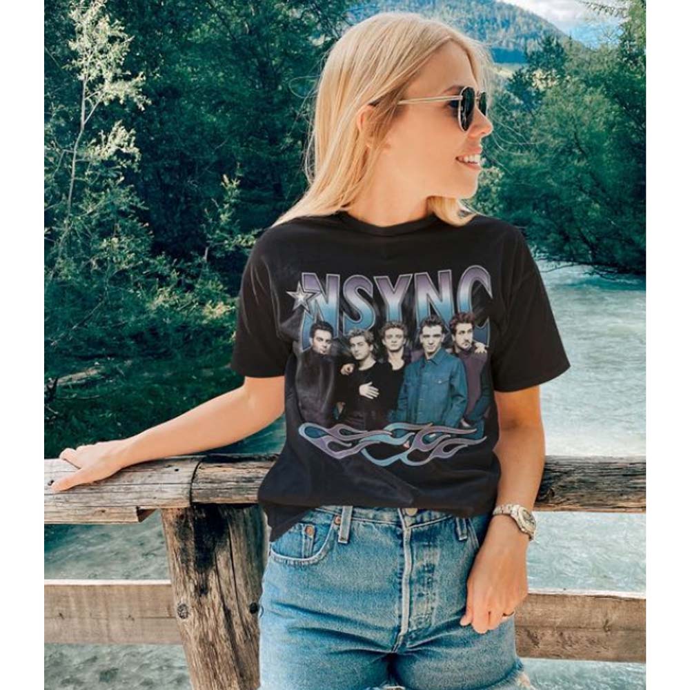 NSYNC Eye-Catching T-Shirt, Cool Tones And Flames