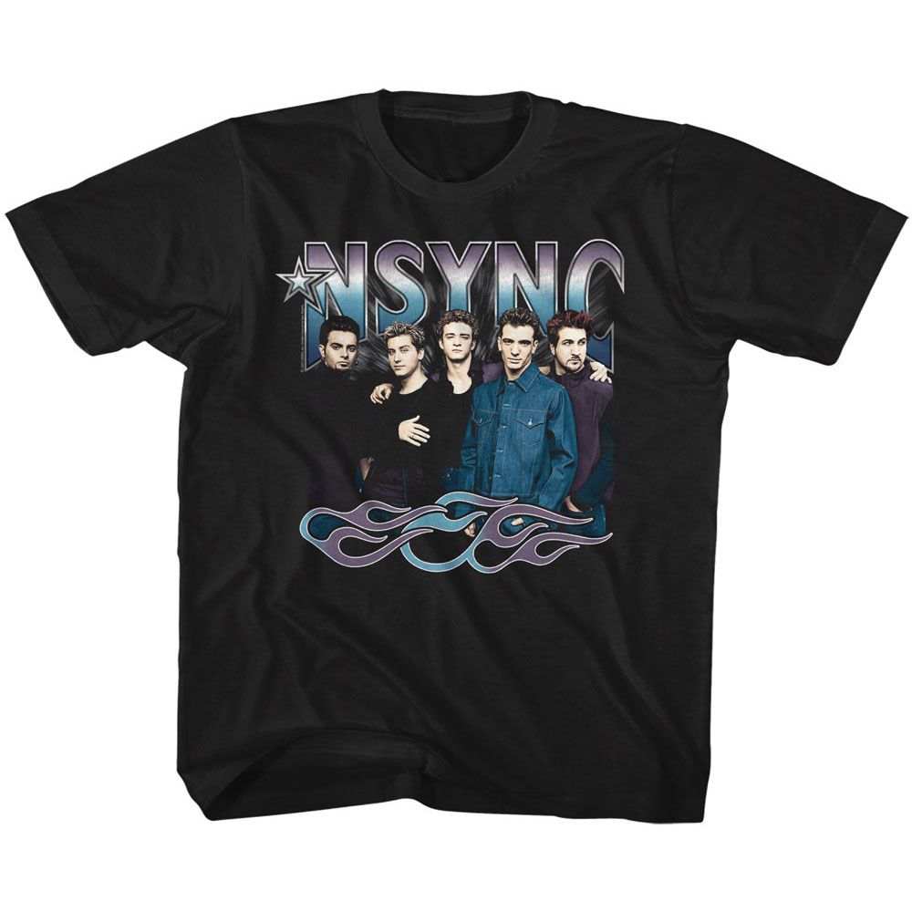 NSYNC Eye-Catching T-Shirt, NSYNC COOL TONES AND FLAMES